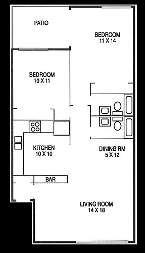 Floor plan Jackson Heights 2 Bedroom