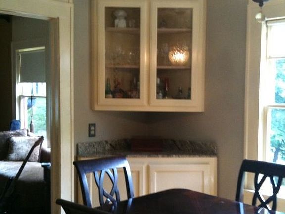 built-in hutch in dining room