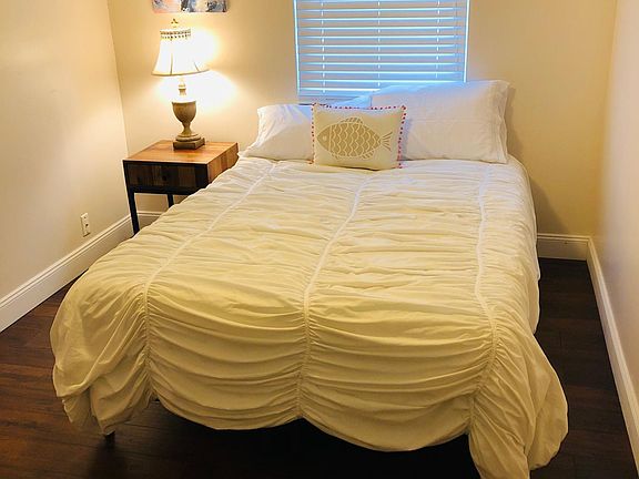 Full sized bedroom- the smallest bedroom. Memory foam mattress for comfortable sleeping.