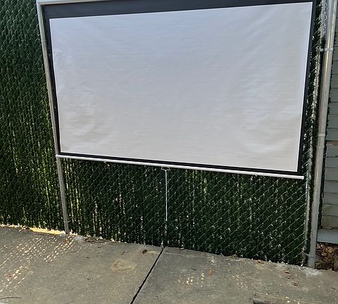 Backyard projector screen
