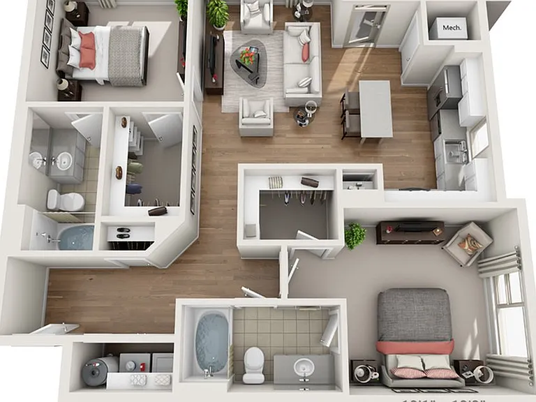 2 Bed, 2 Bath 1141 sf 2 Bed, 2 Bath 1141 sf