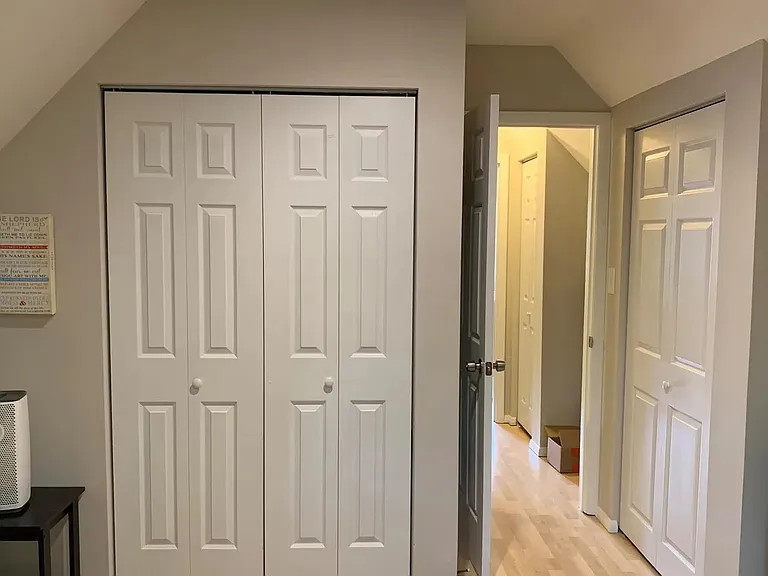 Upstairs bedroom #2, closets.
