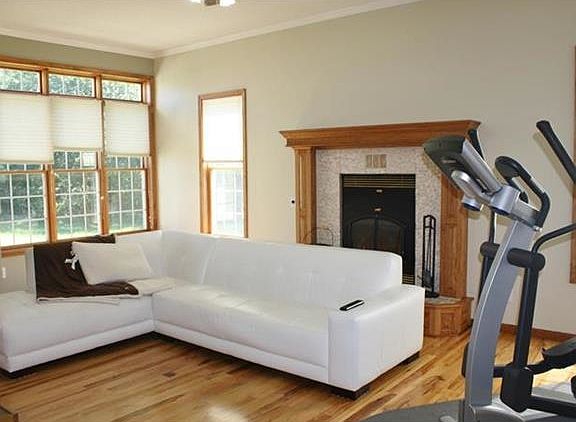 Great room with pretty wood floors