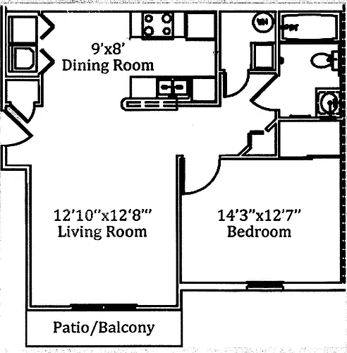 Floor plan 1B1B Silver