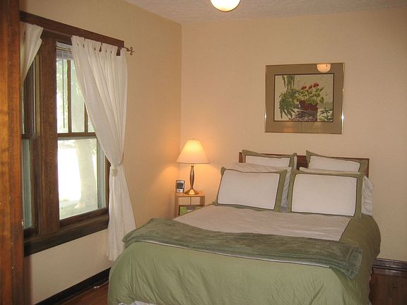 Bedroom has beautiful hardwood floors, professionally refinished in 2005.  