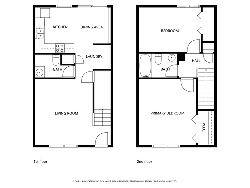 Floor plan 2 bed 1.5 bath