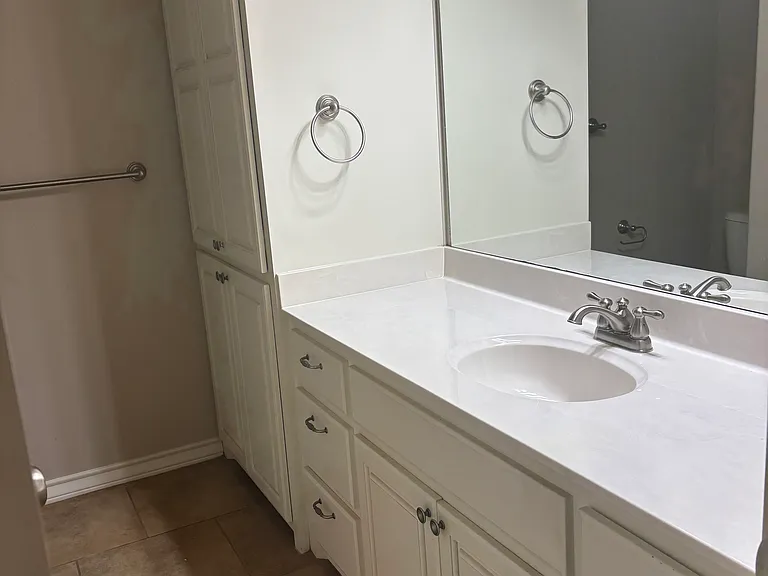 Master bathroom with tub shower combo