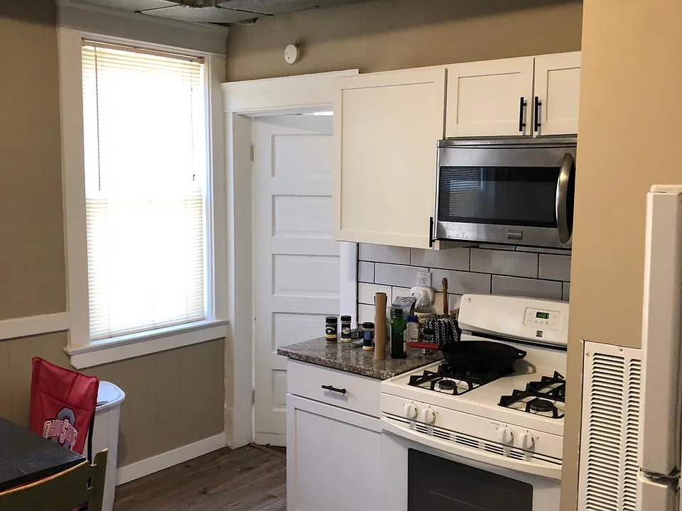 kitchen with Forrest to living room