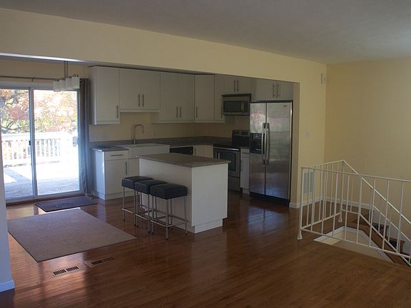 Granite countertops. Stainless steel appliances.