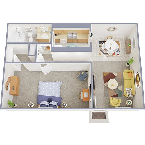 Floor plan 1 Bed 1 Bath