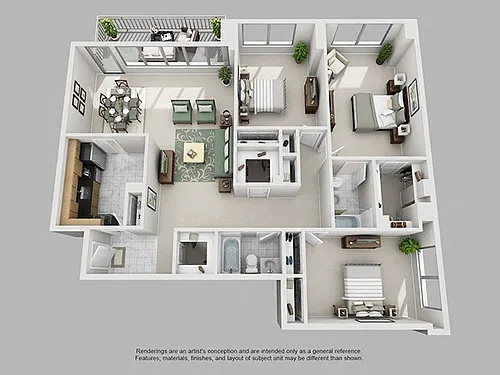 Floor plan 3 Bed, 2 Bath 1701 SF 32