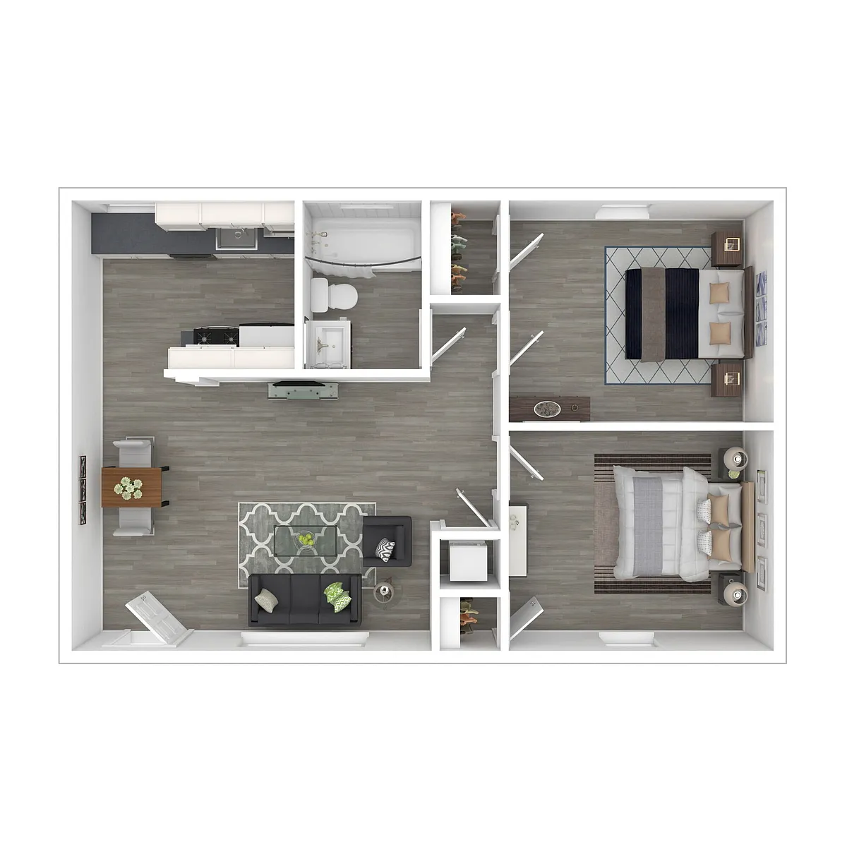 Floor plan 2 Bedroom 1 Bath