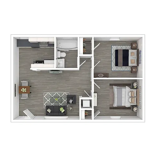 Floor plan 2 Bedroom 1 Bath