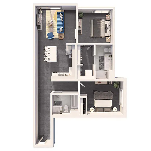 Floor plan 2 Bedroom Deluxe
