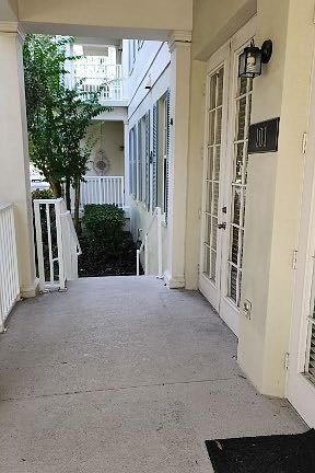 Porch looking out to stairs from Common Way