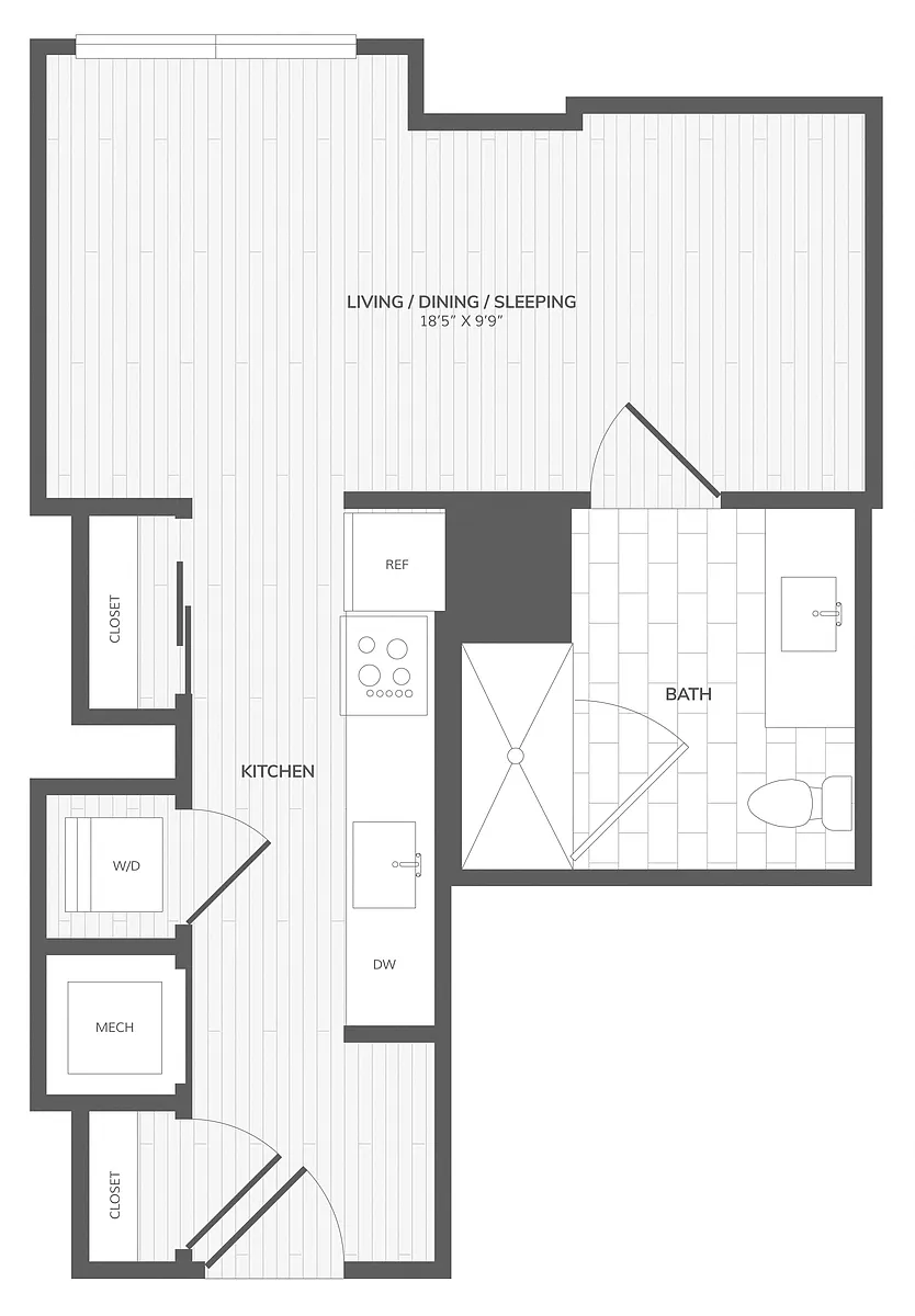 Floor plan Studio-B West Medley