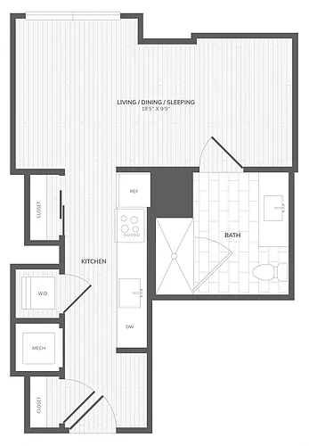 Floor plan Studio-B West Medley