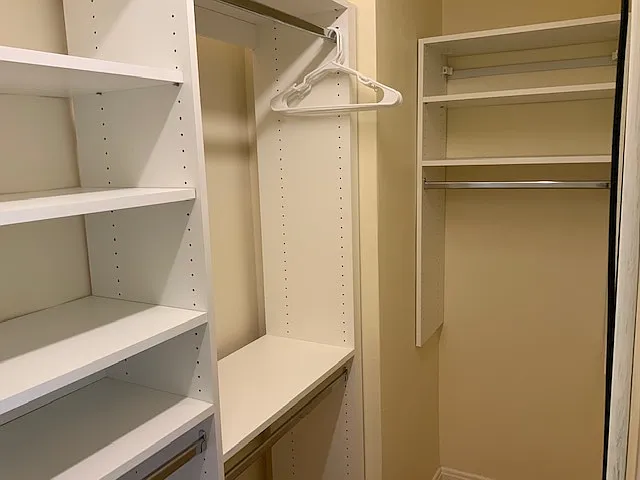 Another view of the bedroom closet built-in system