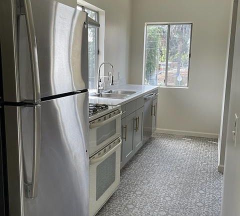 Kitchen is open to living area