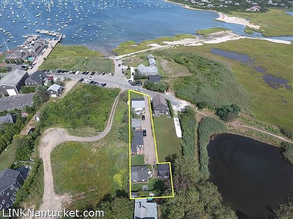Outstanding aerial view that outlines this one of a kind property presenting with various options. Literally across the street is Nantucket Harbor