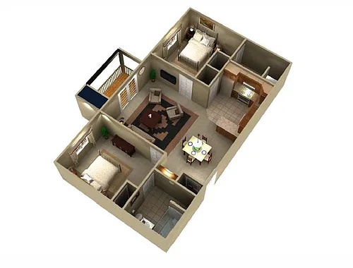 Floor plan 2 Bedroom Large