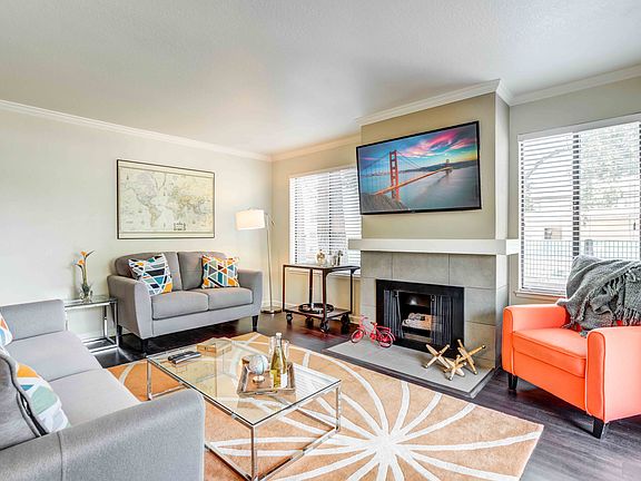 Spacious living room with lots of natural light