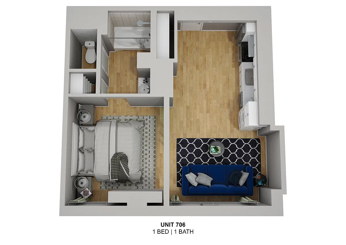 Floor plan 1 bedroom- Urban suite