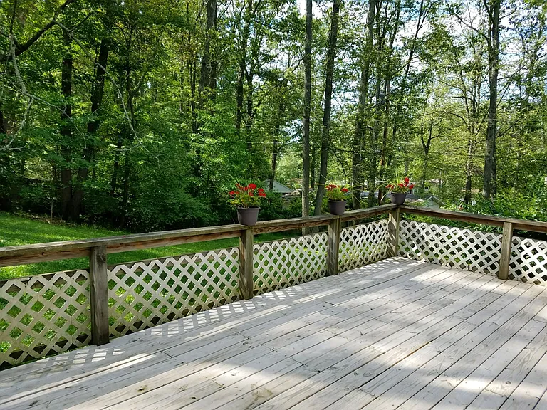 Large deck and back yard