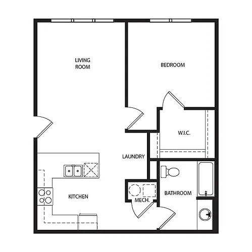 Floor plan 1x1 1st Floor