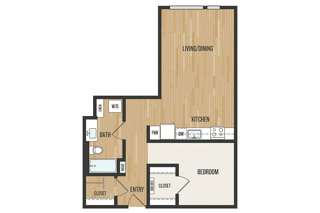 Floor plan Urban 1 Bedroom U3