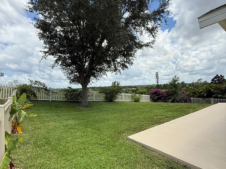 fenced backyard