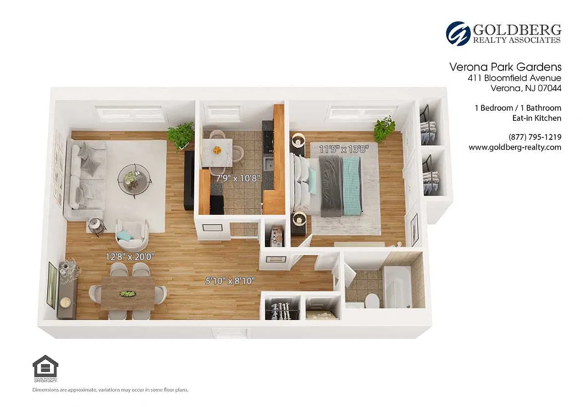 Floor plan One Bedroom 1 bath