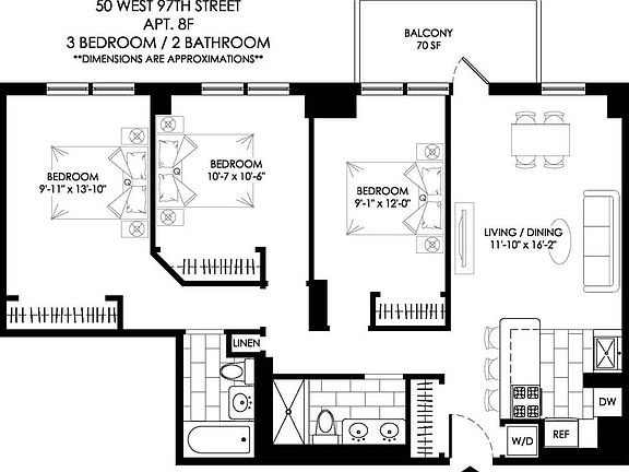 2nd image of 50 W 97th St APT 8F