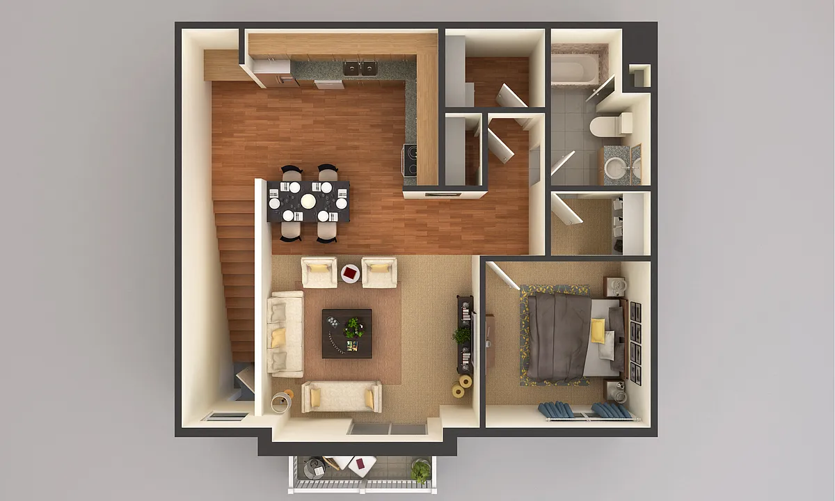 Floor plan 1 Bedroom B