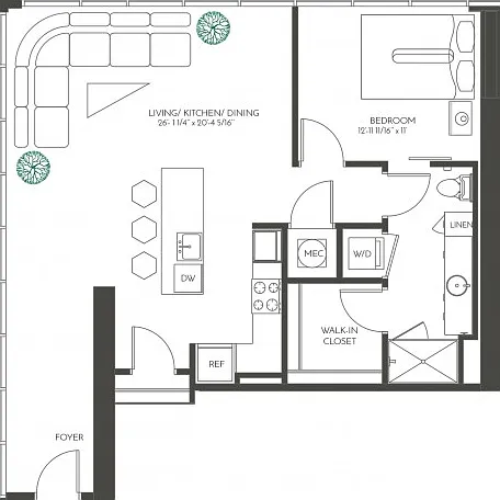 One Bedroom Suite 1A-5 Apartment 918 One Bedroom Suite 1A-5 Apartment 918