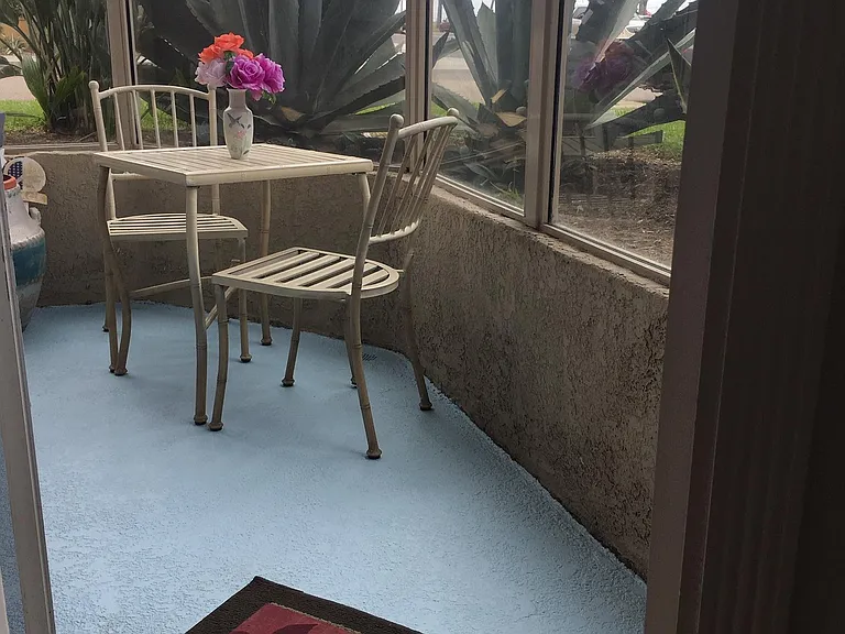 For YOU : Mermaid's ocean front light blue patio floor for sky and ocean NOT blue at night.