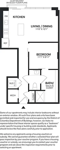 Floor plan 1 Bed/1 Bath-A5