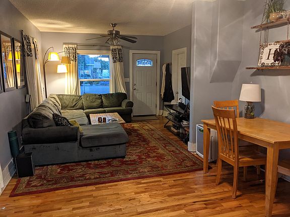 Dining room and living room.