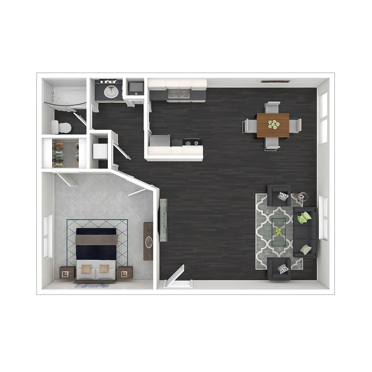 Floor plan 1X1B