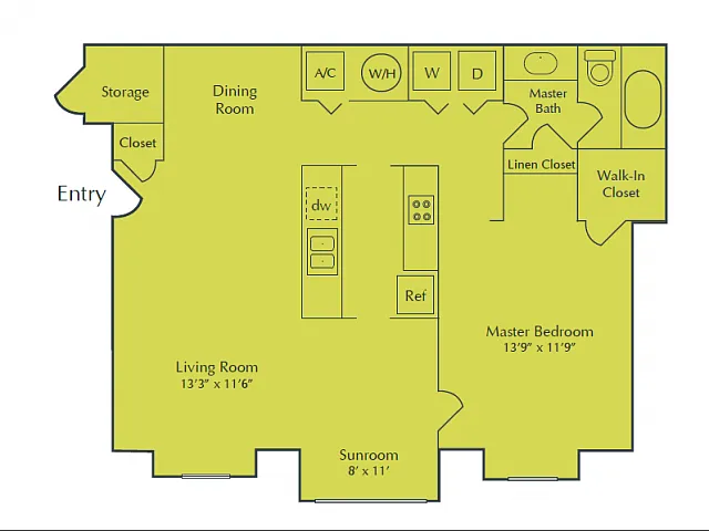 Floor plan 1X1A