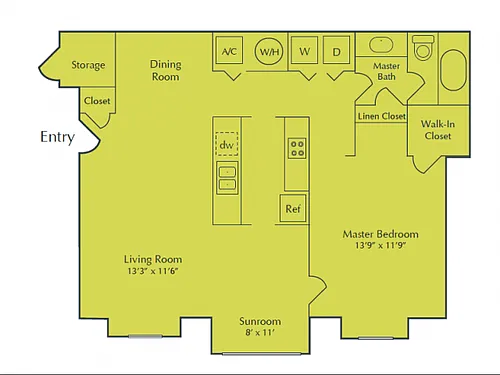 Floor plan 1X1A