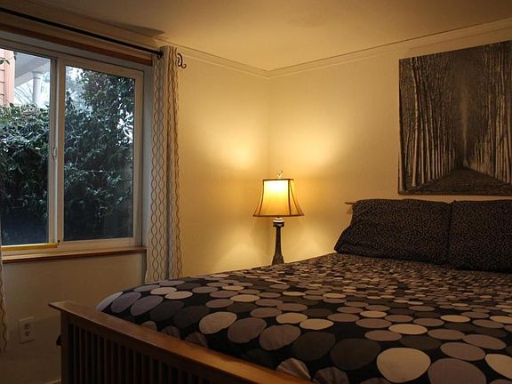 Cozy bedroom with south facing window