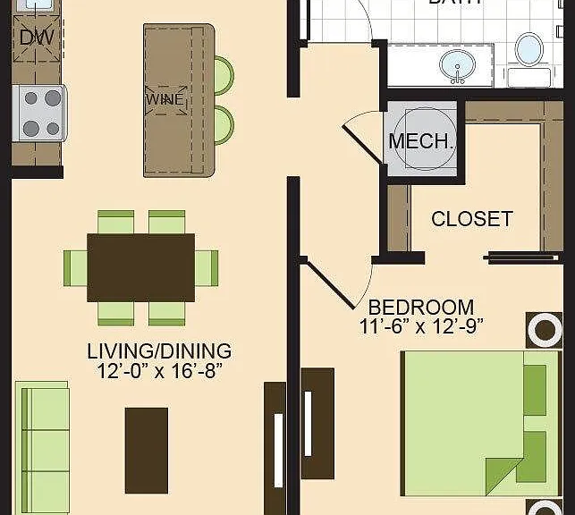 A2 | 1 bed 1 bath | 755 sq ft A2 | 1 bed 1 bath | 755 sq ft
