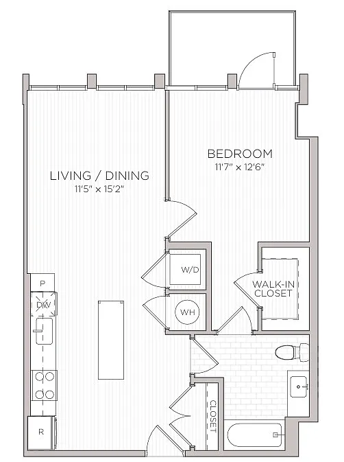 Floor plan A7 WDU 100% - Call For Income Restriction
