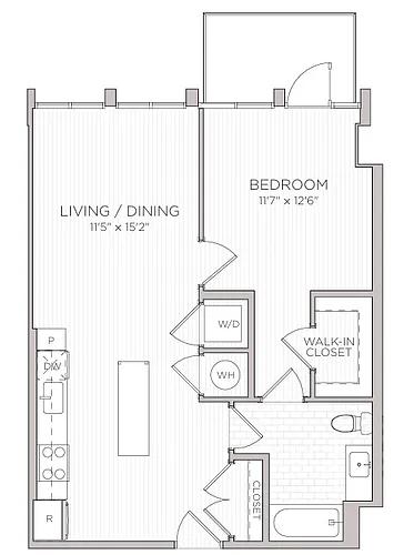 Floor plan A7 WDU 100% - Call For Income Restriction