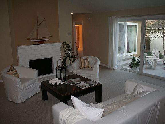 Inviting living space with cozy fireplace.