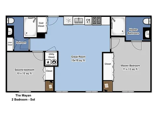 Floor plan The Mayan - Sol
