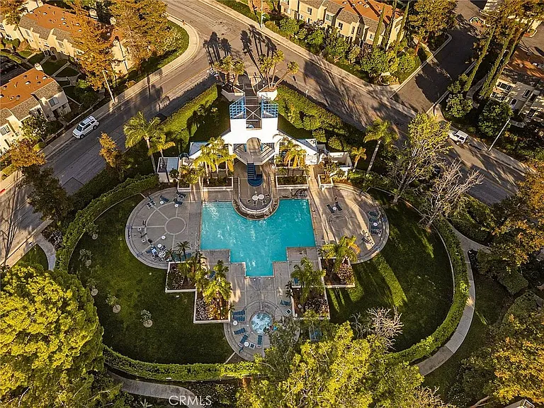 Community pool aerial view