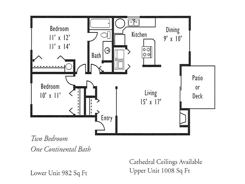 Floor plan 2x1B