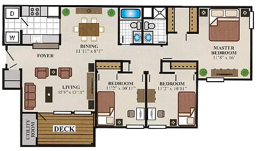 Floor plan Three Bedroom